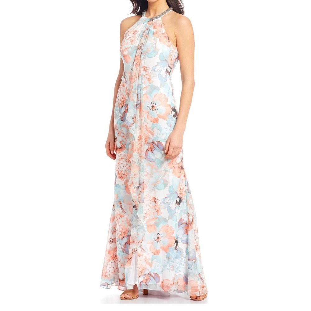 NWT Calvin Klein beaded halter neck maxi dress - size 16